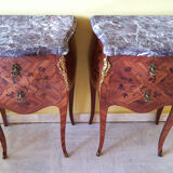 Pair chevets Louis XV marble breccia Violette