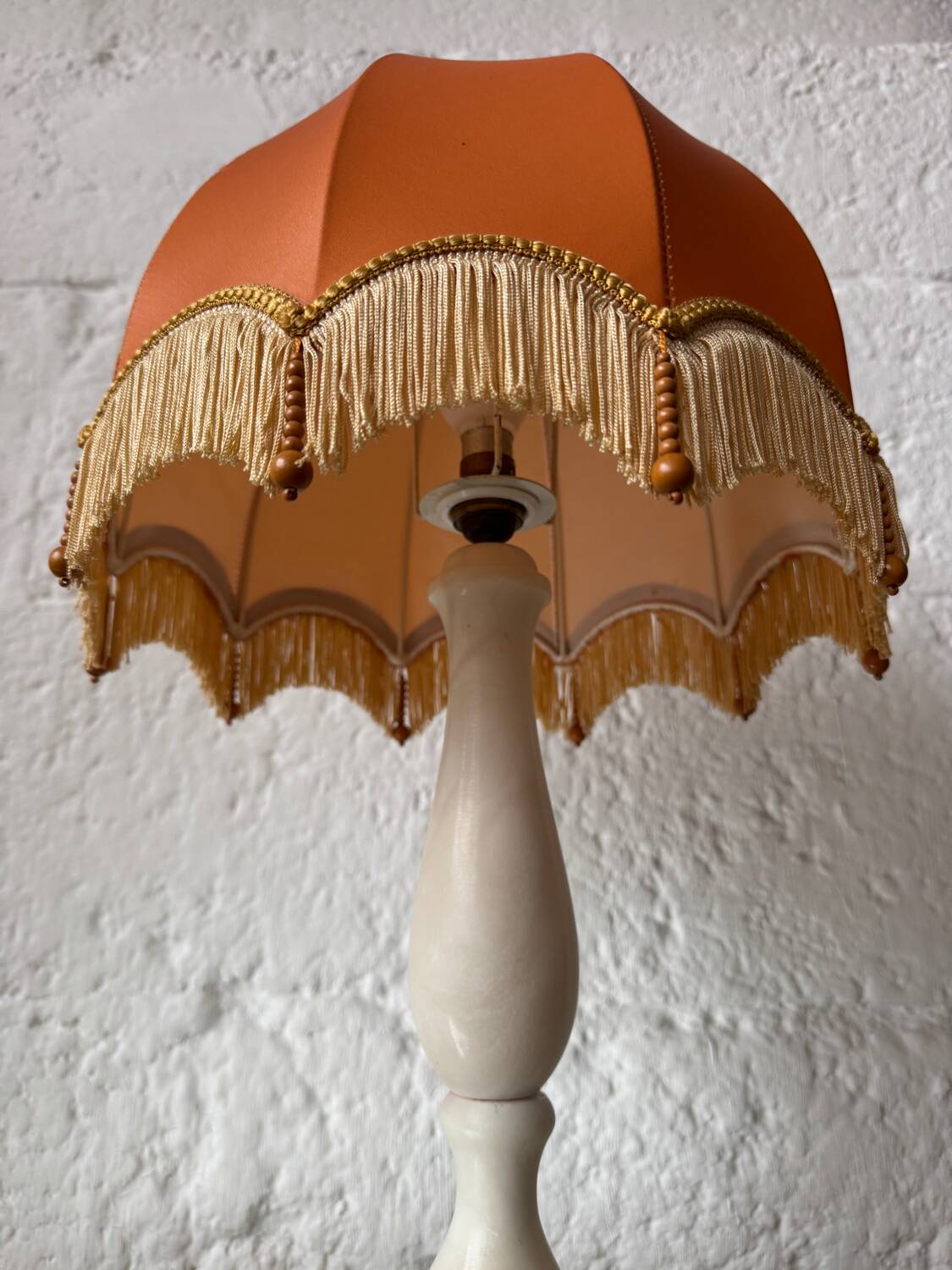 1970s alabaster column lamp