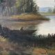 Afternoon on the lake, oil on canvas signed