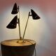 Italian three-headed brass lamp, 50s design
