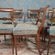 Series of 6 Napoleon III period chairs in mahogany and lemon fillets