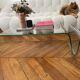 Vintage coffee table in curved corrugated tempered glass minimalist design