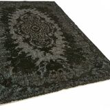 Overdyed Wool Vintage Handmade Carved Rug 173 cm x 290 cm