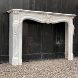 Louis XV style fireplace in Carrara marble