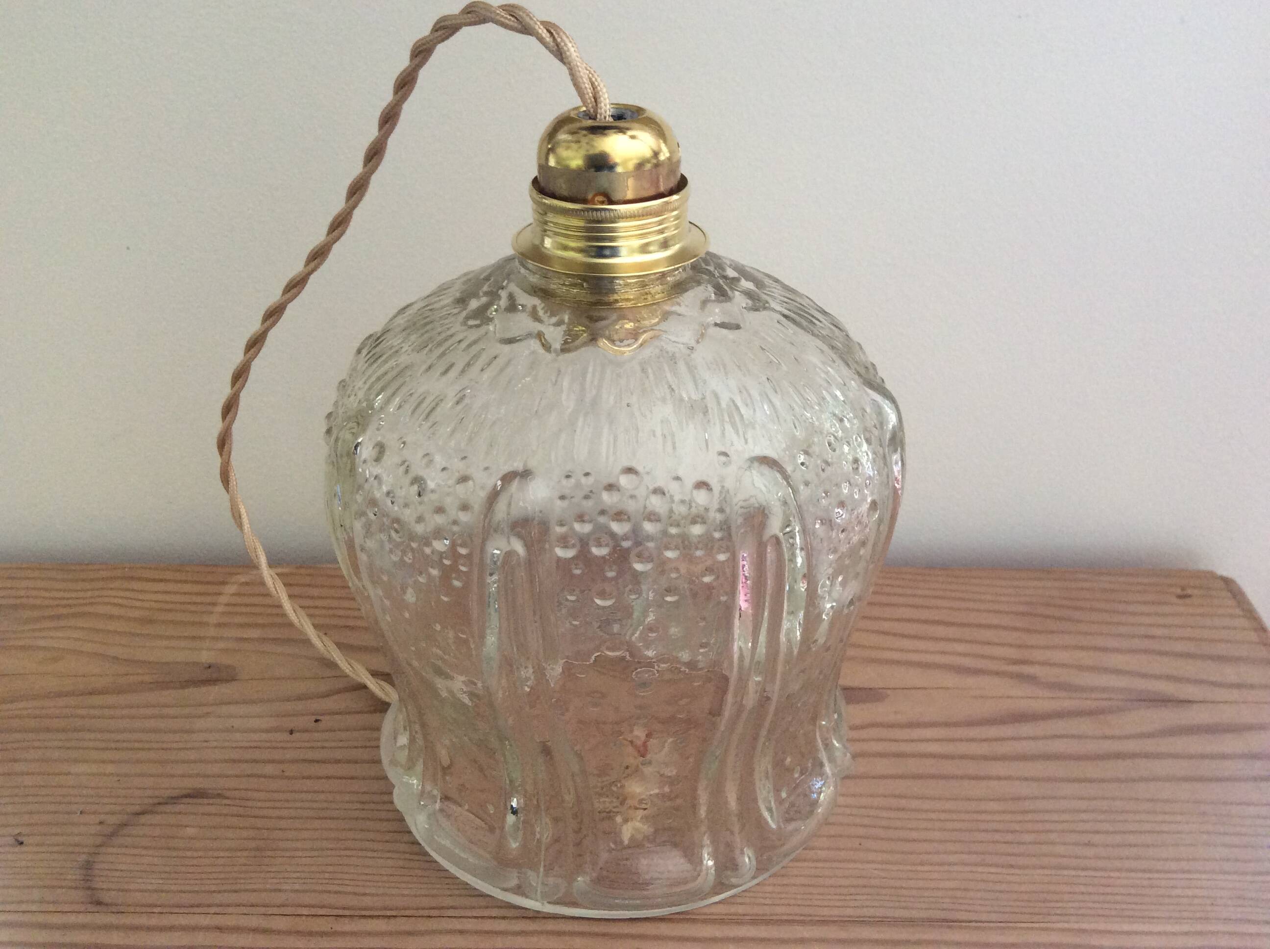 Glass globe pendant light