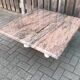 Italian modernist red travertine and metal square coffee table 1970s