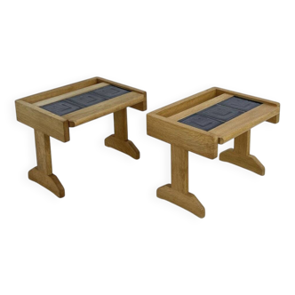 Tables de Chevet attribuées à Guillerme Et Chambron pour Vous Maison, 1950s