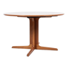 Midcentury Danish extendable round dining table in teak by Silkeborg 1960s