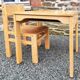 Children's desk and chair, wood and formica, vintage, 70s