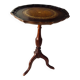 Table d’appoint tripode table a vin en acajou et cuir vintage