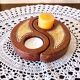 Double tealight candle holder YIN -YANG terracotta handmade decor Indonesia