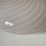 Murano Pink Swirl Glass Ceiling Light by Venini