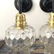 Set of two vintage electrified electrified glass wall lamps