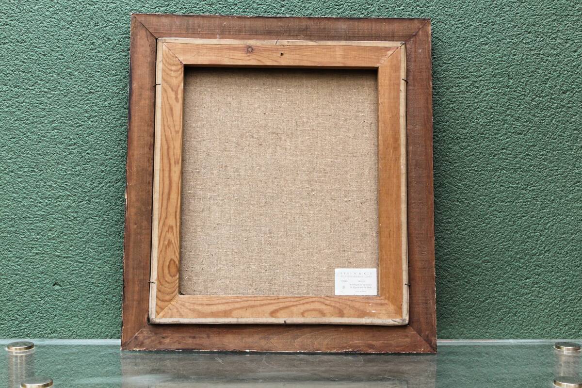 Reproduction Braun & Cie, Saint Francis of Assisi, carved wooden frame
