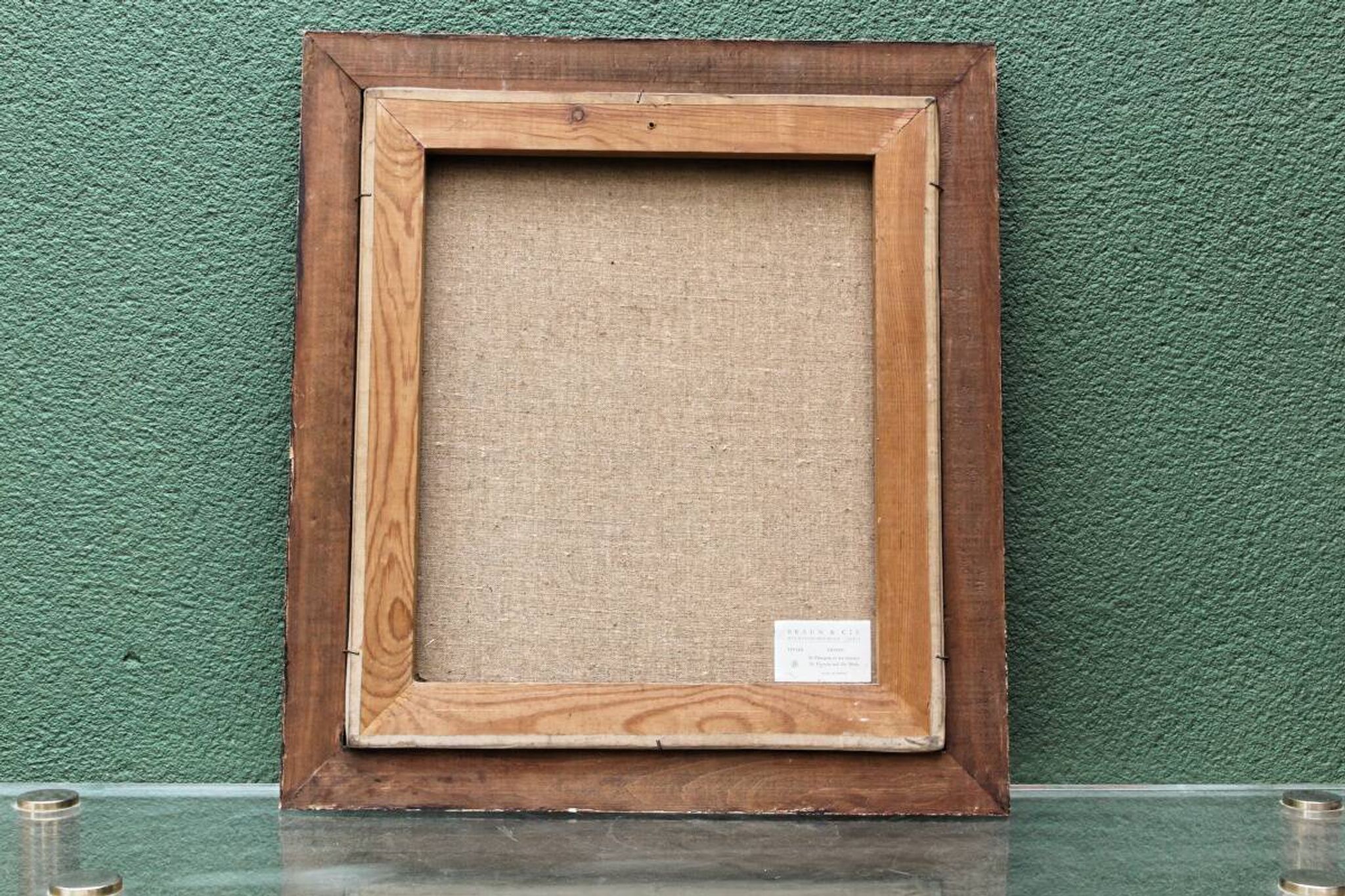 Reproduction Braun & Cie, Saint Francis of Assisi, carved wooden frame