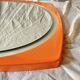 Space Age mirror in orange plastic Thema - made in Italy - 60 cm
