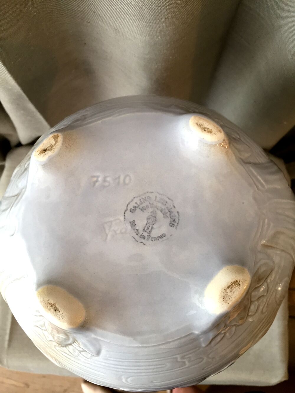 Slurry vase of salins les bains modele 7510 with a decor of kingfisher