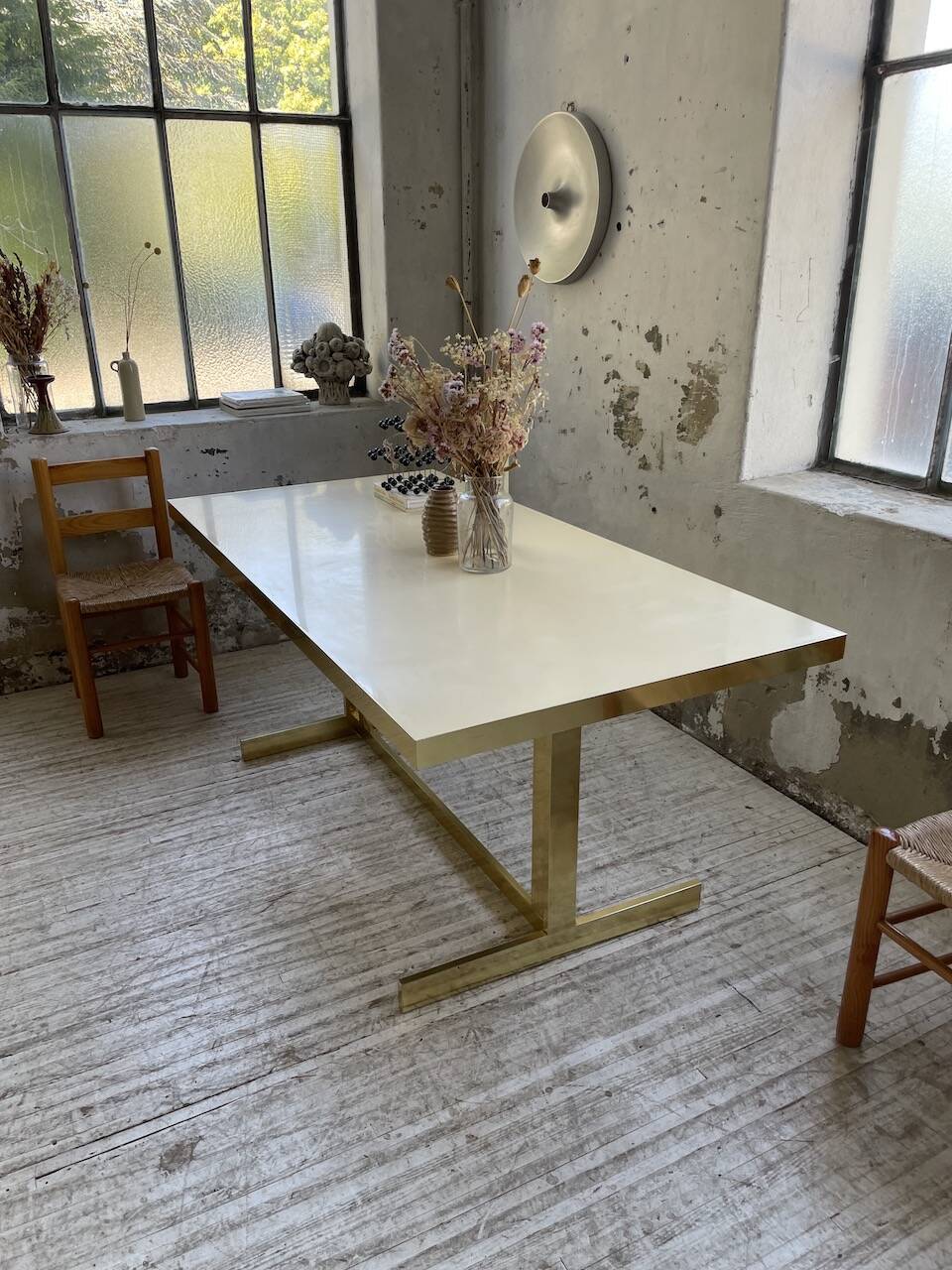 Brass table 1970 Italian lacquer
