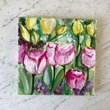 Table flowers vintage tulips