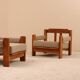 Fauteuils en orme, 1980’s