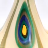 Beige Encased and Hand-blown Glass Decanter Bottle, Italy