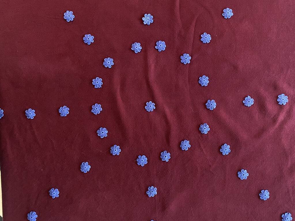 Nappe ancienne et ses 4  serviettes brodée AP - 132x150cm - coton
