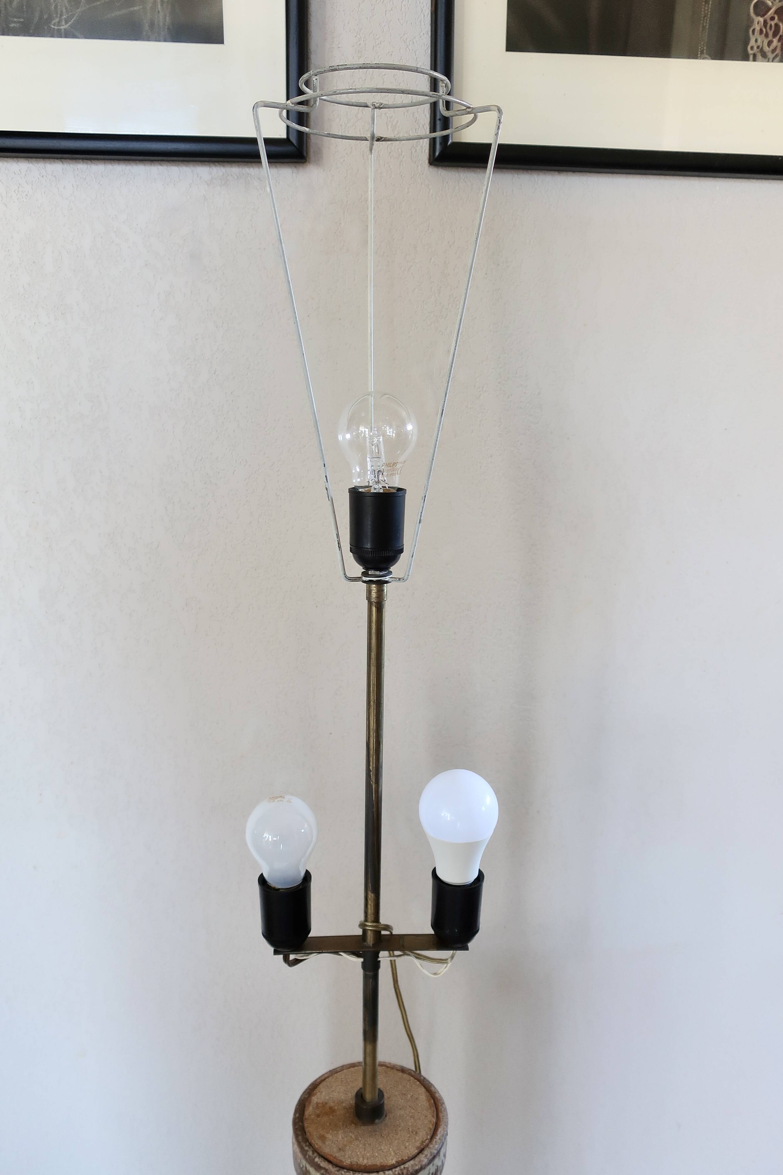 Jaan mobach, utrecht netherlands, large ceramic floor lamp 1960s