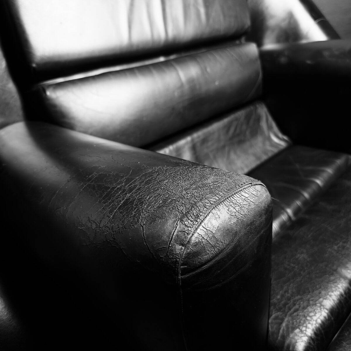 Brutalist black armchair by Boris Krstulović, Yugoslavia, Croatia, 1970s.