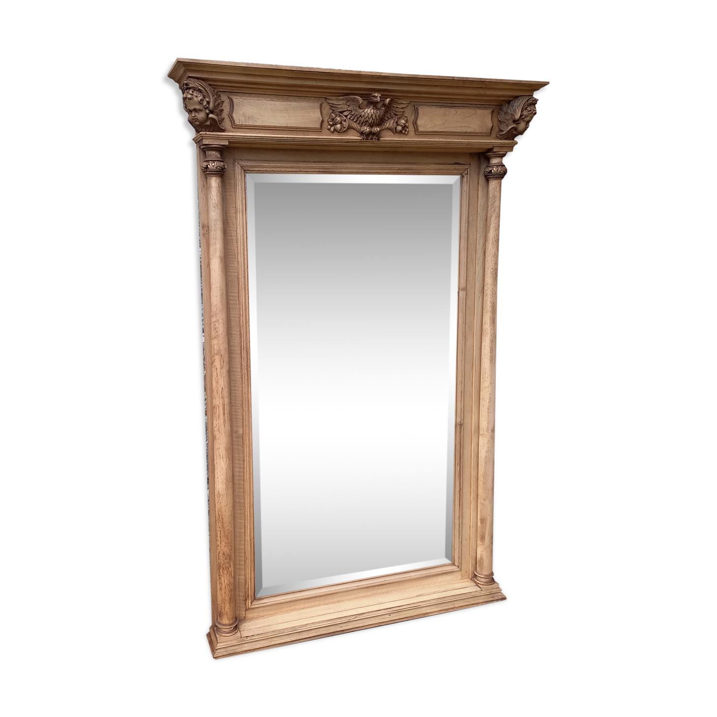 Carved wooden mirror, 168x112 cm