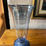 Blue glass vase silver decoration