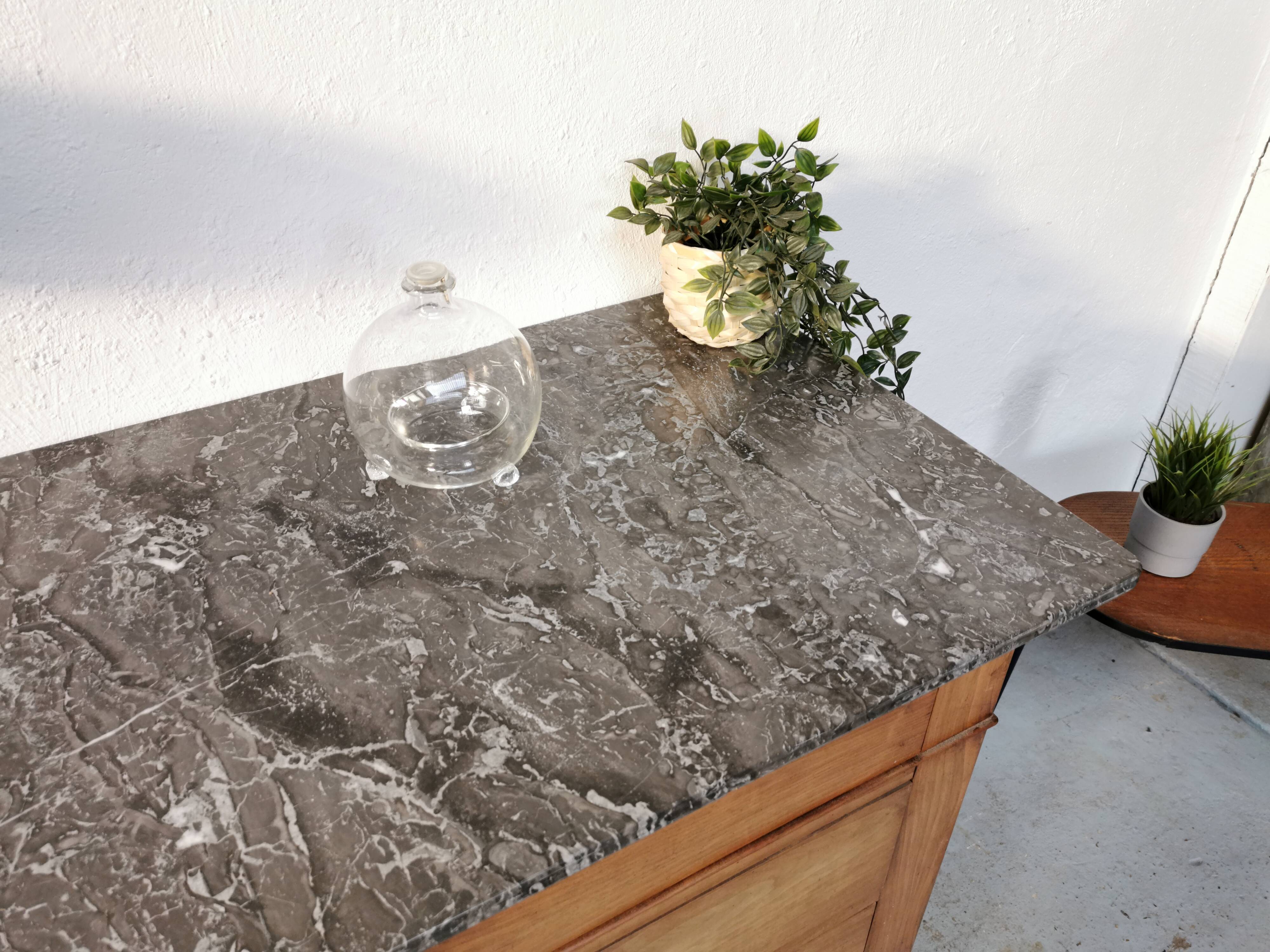 Louis Philippe walnut and marble dresser