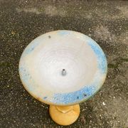 Sellette ronde pied central en marbre albâtre sculpté 52cm