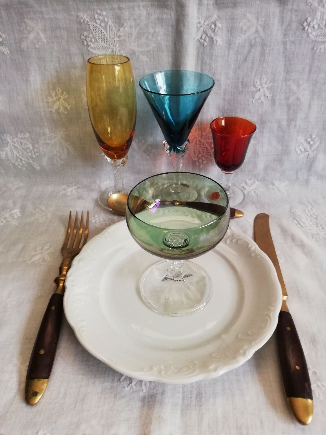 Set Italian vintage alcohol glasses