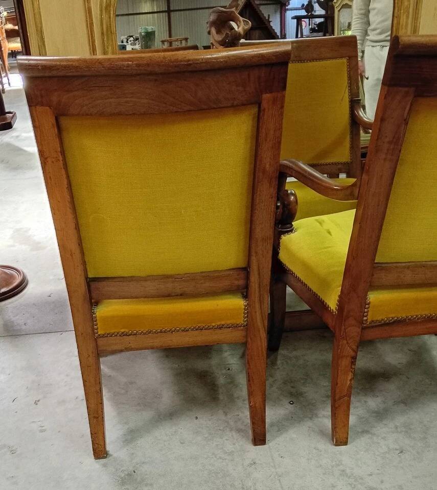 Paire de fauteuils d’époque Empire-Restauration en acajou