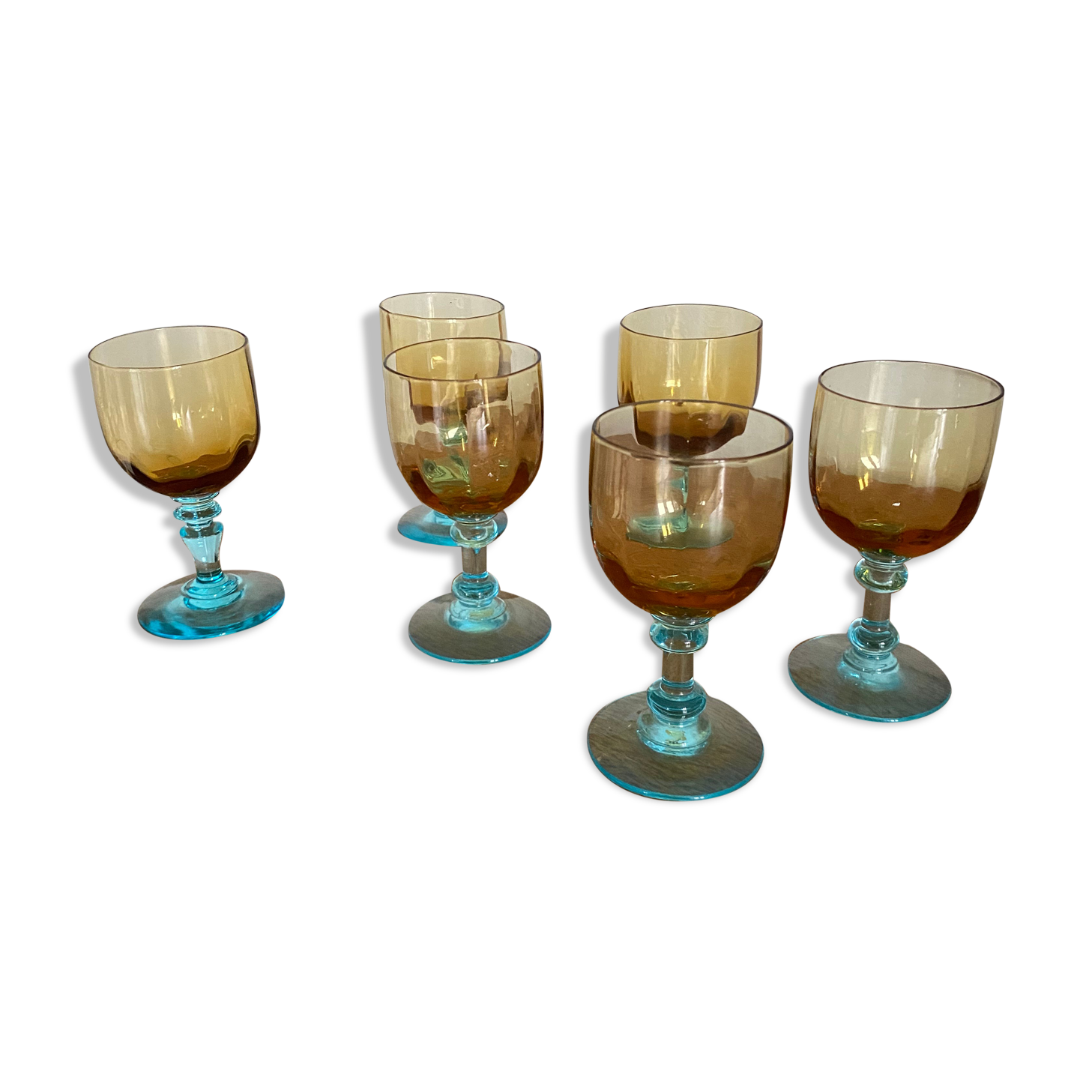 6 crystal glasses of Portieux
