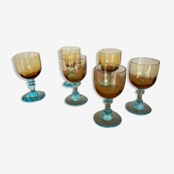 6 crystal glasses of Portieux