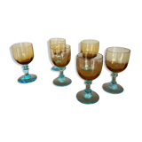 6 crystal glasses of Portieux