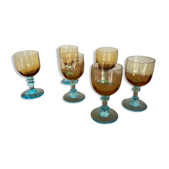 6 crystal glasses of Portieux