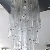 Mazzega, xl vintage clear murano glass elements chandelier from 70s