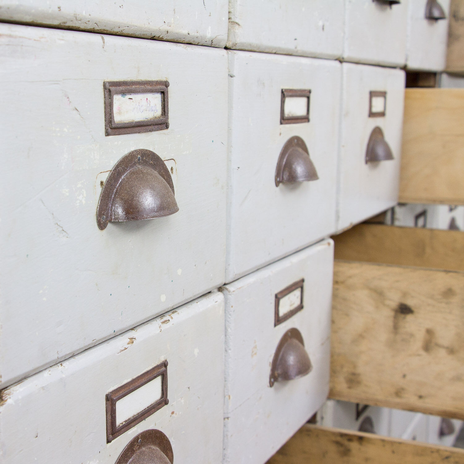 Vintage bank of drawers