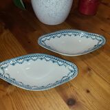 2 earthenware raviers of Sarreguemines model Arras