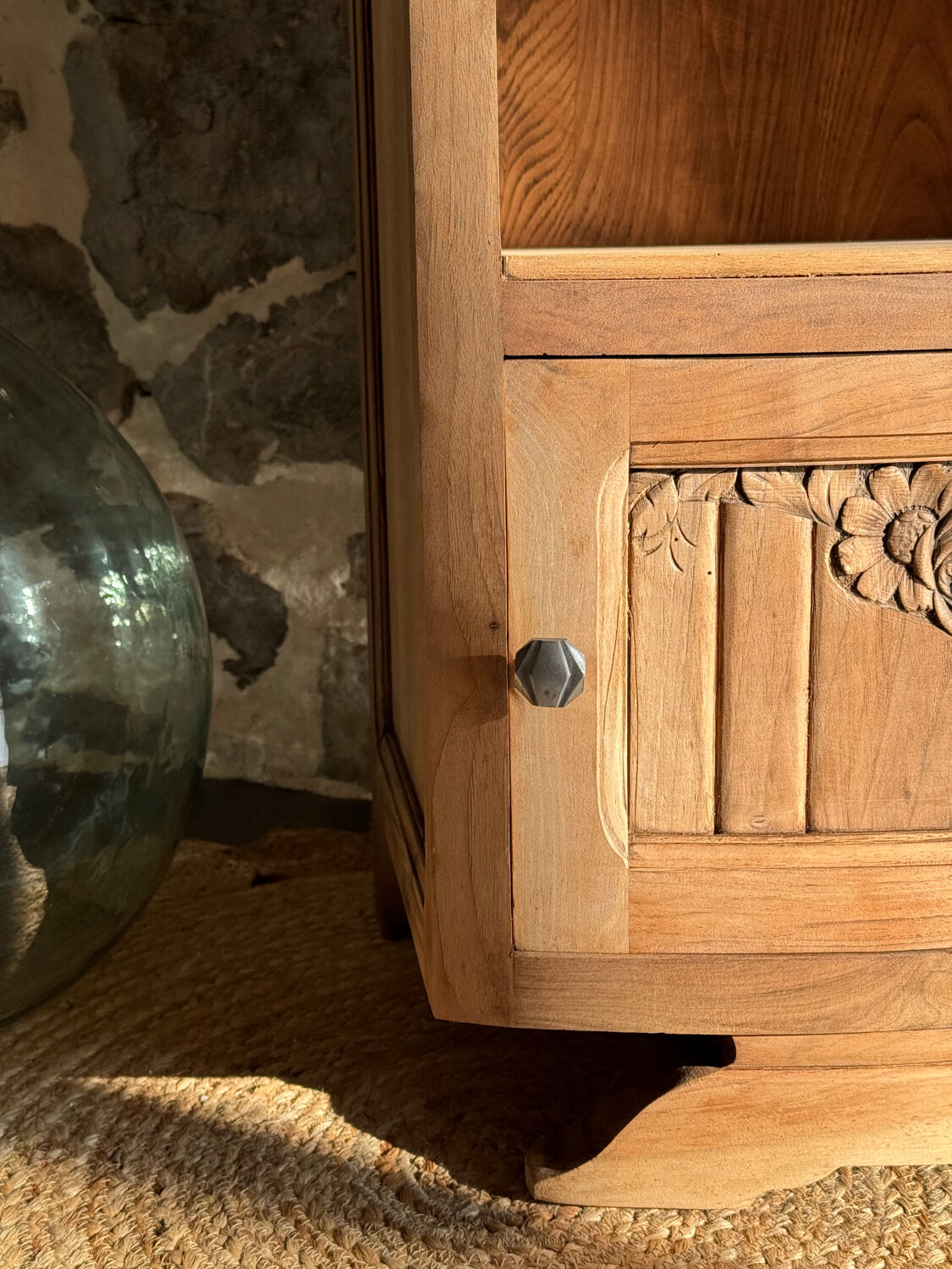 Small Art Deco piece in solid walnut and marble - 1930s