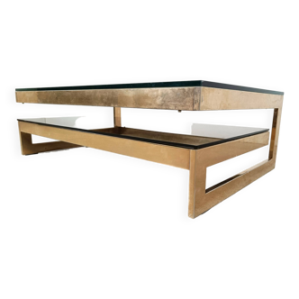 Table basse Belgochrom à deux niveaux en 23 carats, 1970