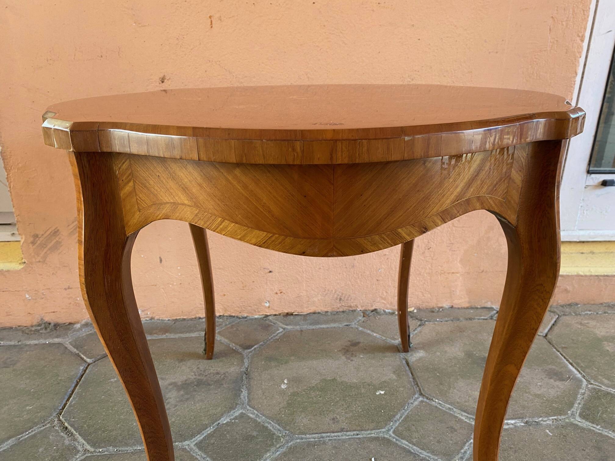 Louis xv style coffee table rosewood marquetry stamped skalski