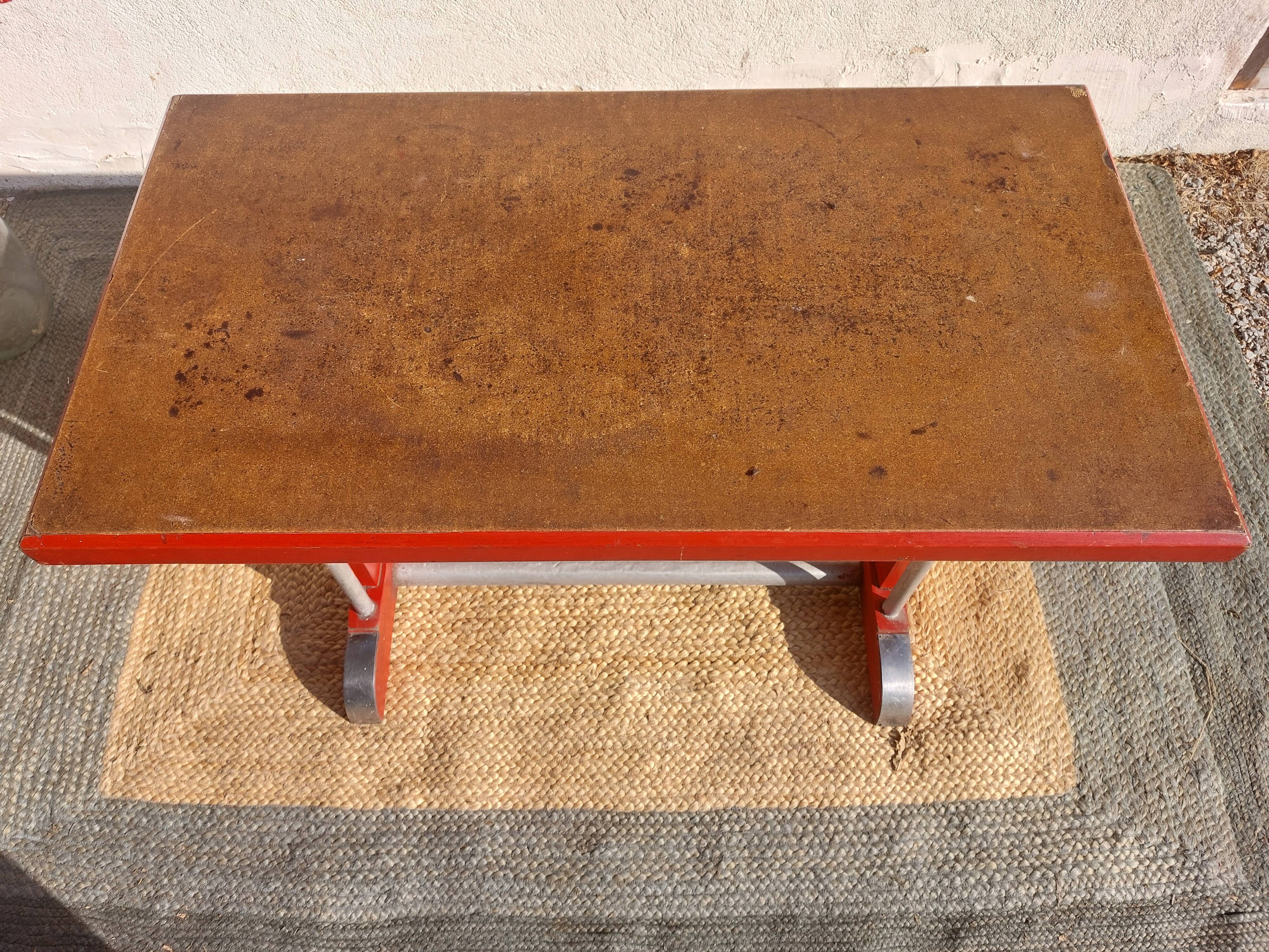 bistro table, wood and aluminium