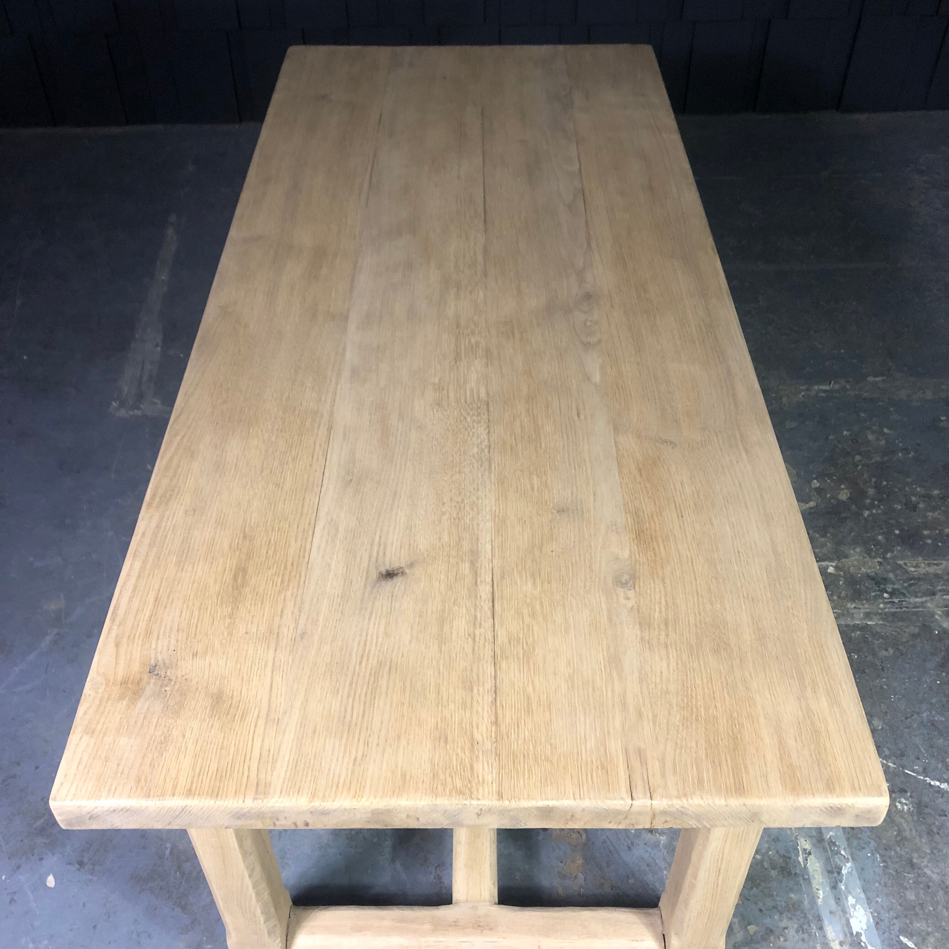 Whitewashed oak farmhouse table