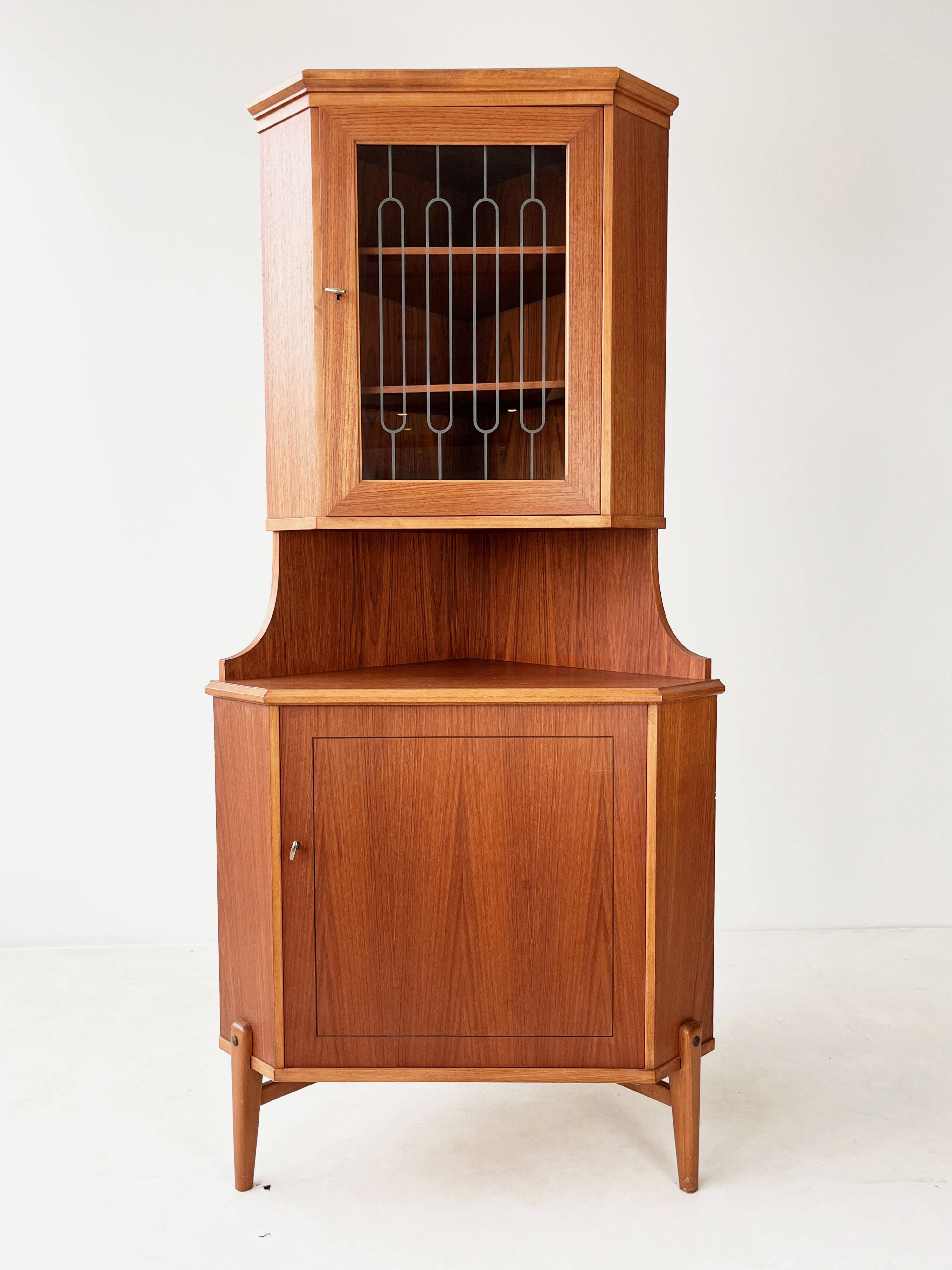 Vintage Scandinavian Corner Hutch