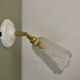 Vintage art deco tulip wall lamp in frosted glass