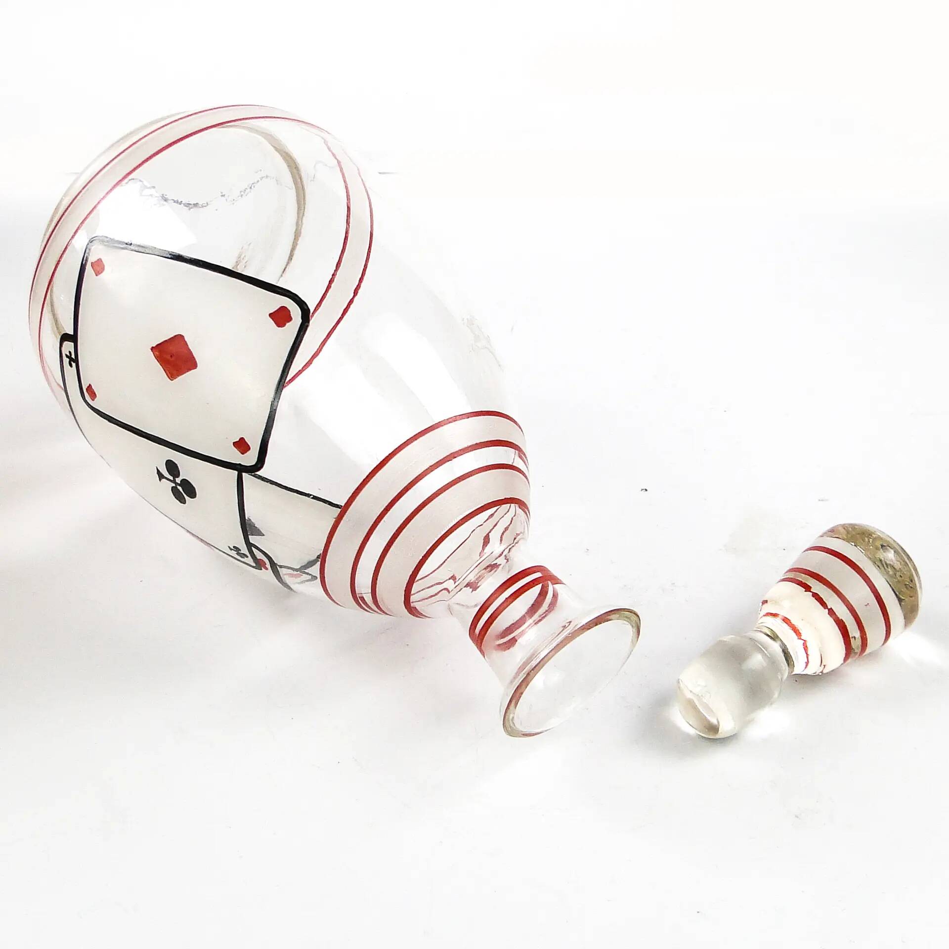 Bridge decanter, mid-century modern, glass, Hortensja, Poland, 1950s