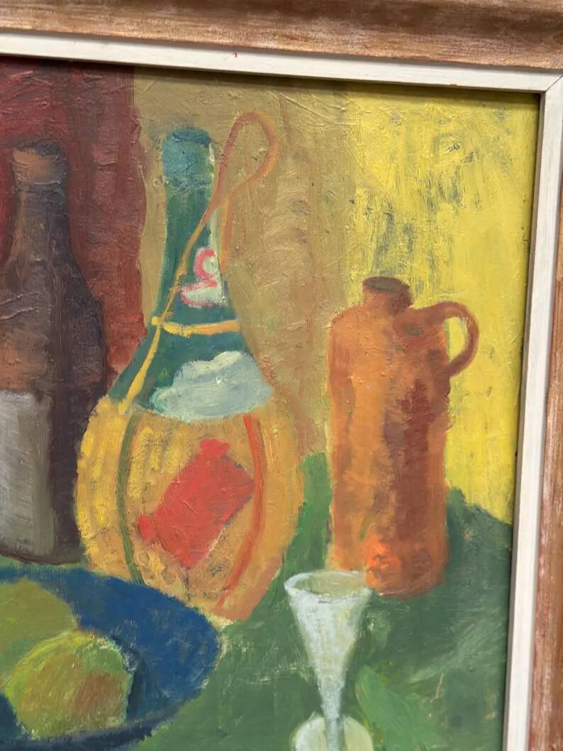 Original Swedish Oil on Panel – “Nature Morte” by Svän Grandin – Signed – Vintage & Framed